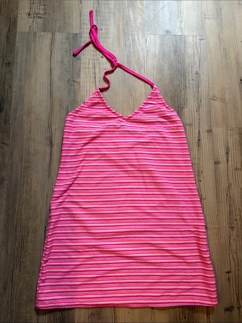 No Boundaries Pink Striped Halter Tank